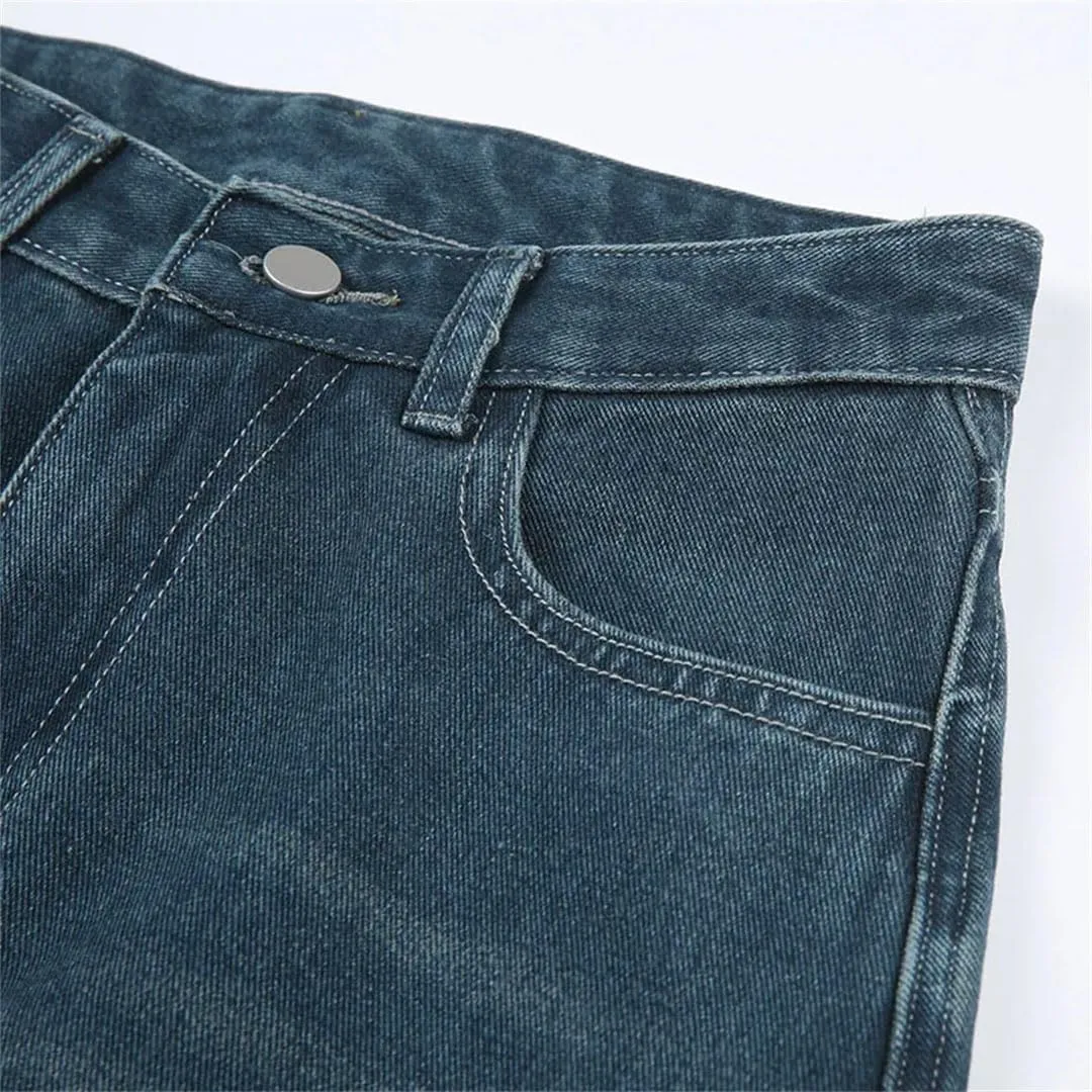 Women Vintage Washing Denim Skirt High Waisted Maxi Skirts Streetwear Long Jean Skirt
