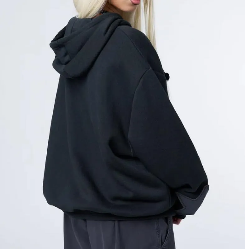 Women Y2k Star Print Hoodie Zip Up Oversized Sweatshirt Fairy Grunge Aesthetic Baggy Jacket Hurajuku Streetwear