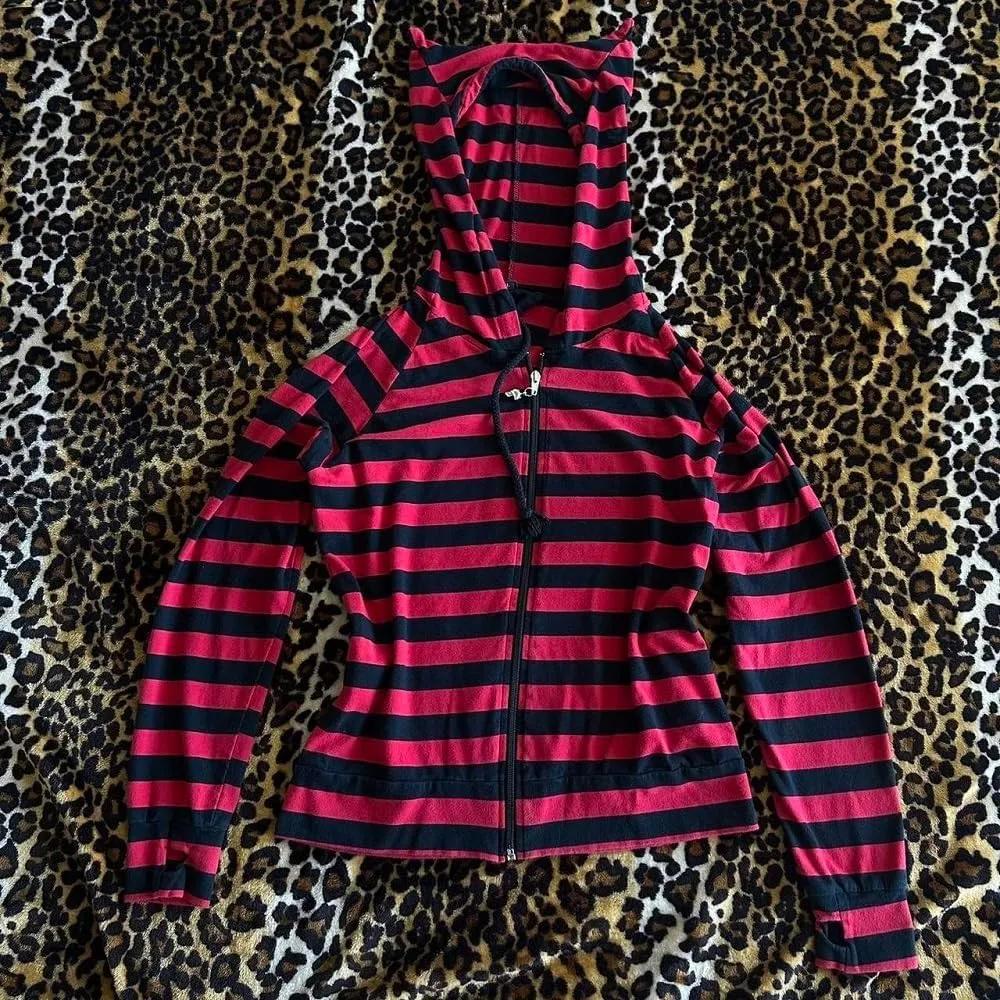 Women Y2K Zip Up Hoodie Gothic Graphic Oversized Sweatshirts Fairy Grunge Zipper Hooded Jacket Harajuku Streetwear