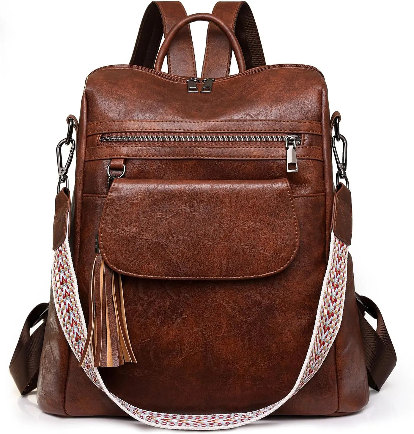 Women's Backpack Large Capacity Water Resistant Fashion College Bookbag Purse Teacher Doctor Nurse Leisure Bags (Dark Brown)