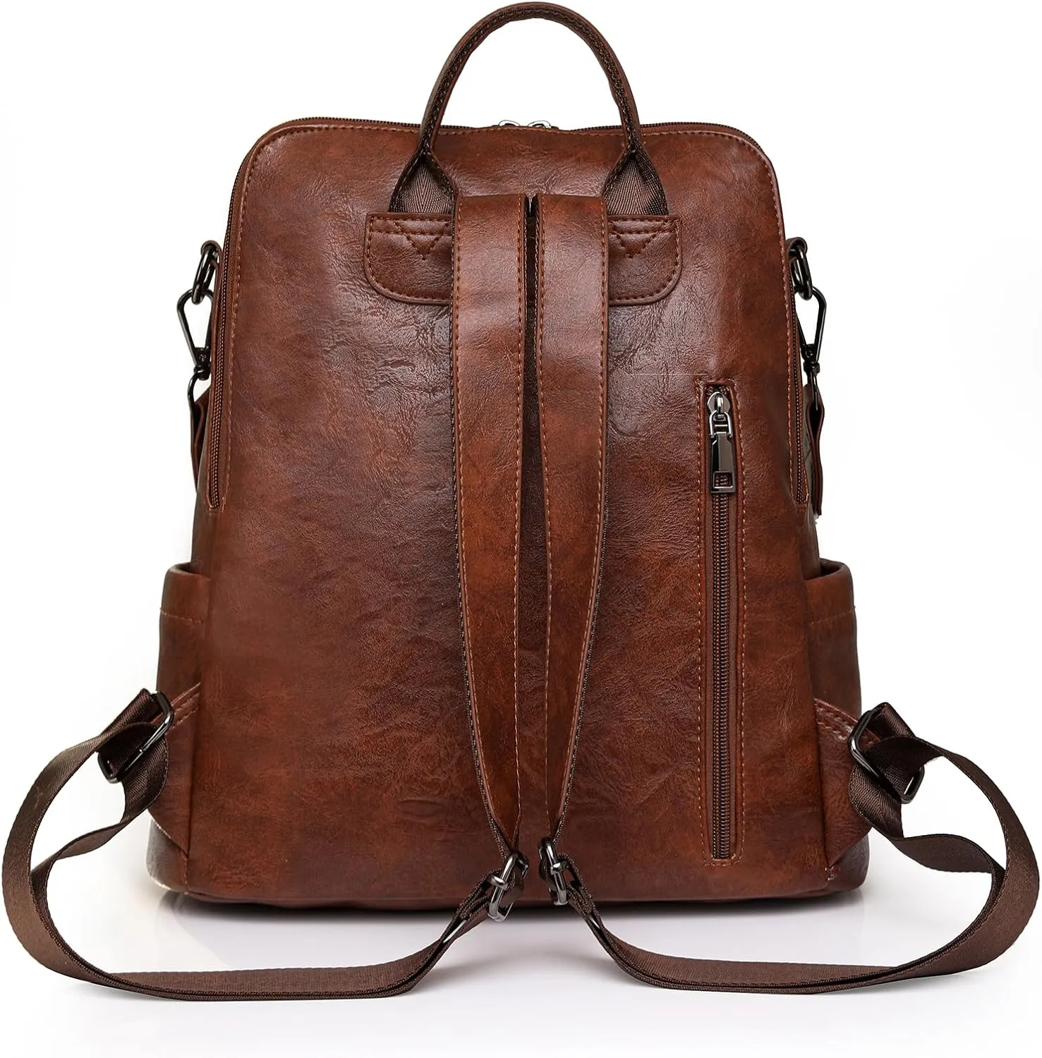 Women's Backpack Large Capacity Water Resistant Fashion College Bookbag Purse Teacher Doctor Nurse Leisure Bags (Dark Brown)