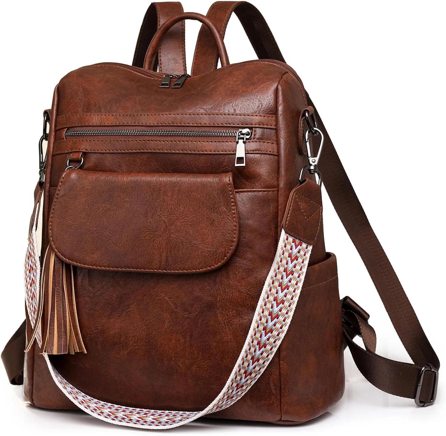 Women's Backpack Large Capacity Water Resistant Fashion College Bookbag Purse Teacher Doctor Nurse Leisure Bags (Dark Brown)