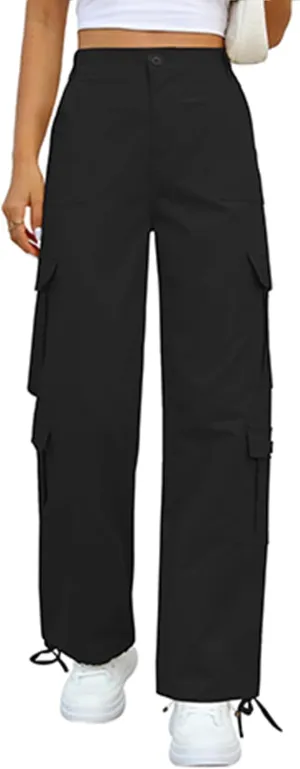 Womens Cargo Pants High Waisted Wide Leg Casual Pants Baggy Y2k Trousers with 8 Pockets