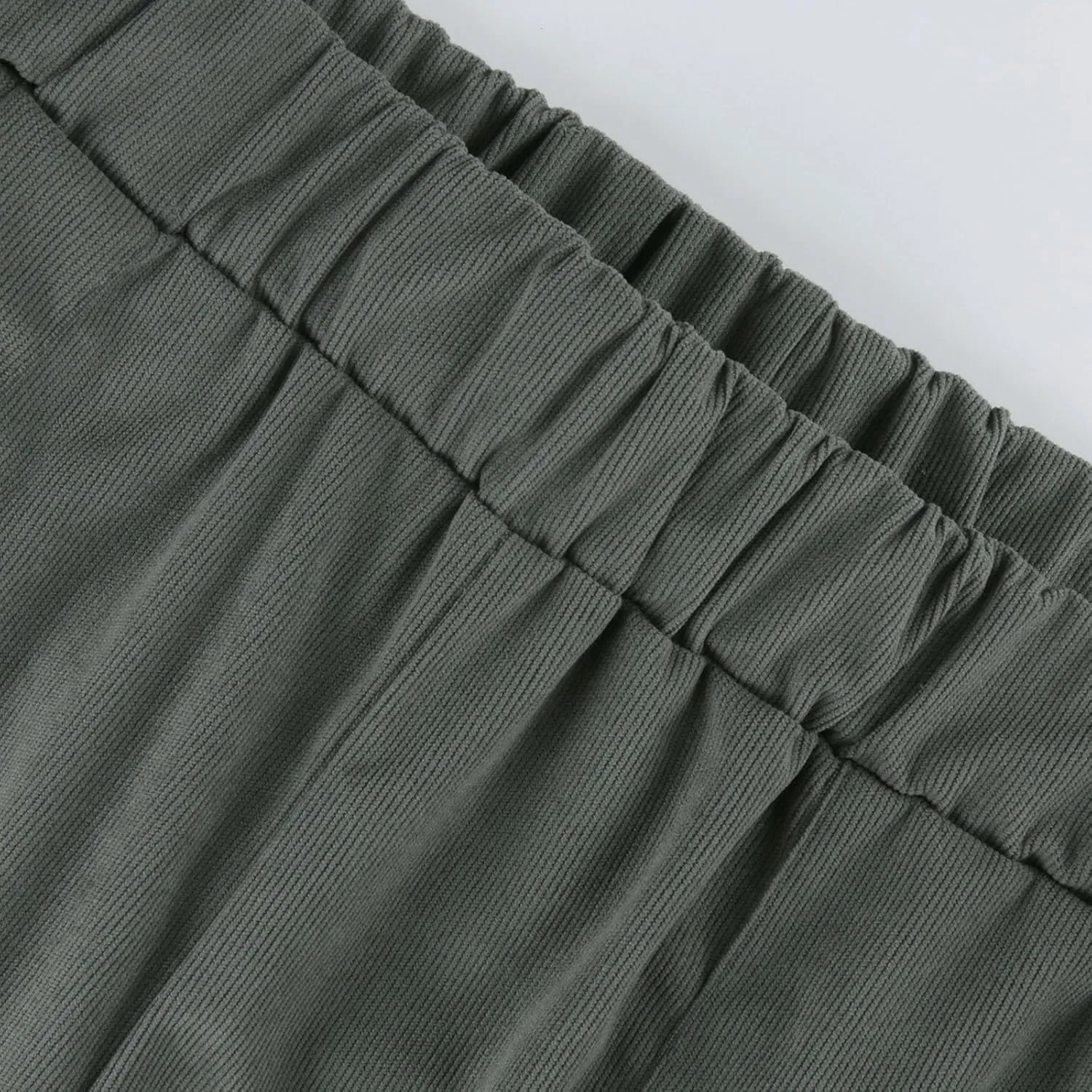 Women's Corduroy Pants Casual High Waist Straight Leg Pants Solid Color Comfy Baggy Pants Trousers with Pockets