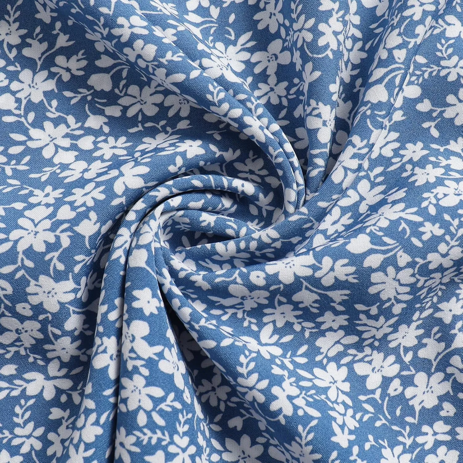 Women's Floral High-waisted Skirt Elastic-waisted Casualt with Pockets Summer and Fall Beach Dress