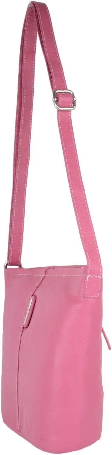 Womens Genuine Soft Leather Bucket Style Cross Body/Shoulder Bag