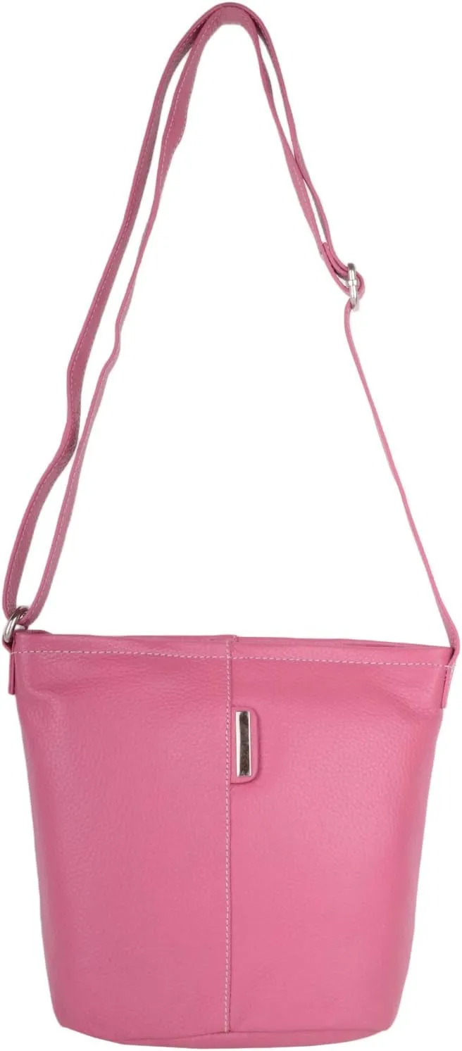 Womens Genuine Soft Leather Bucket Style Cross Body/Shoulder Bag