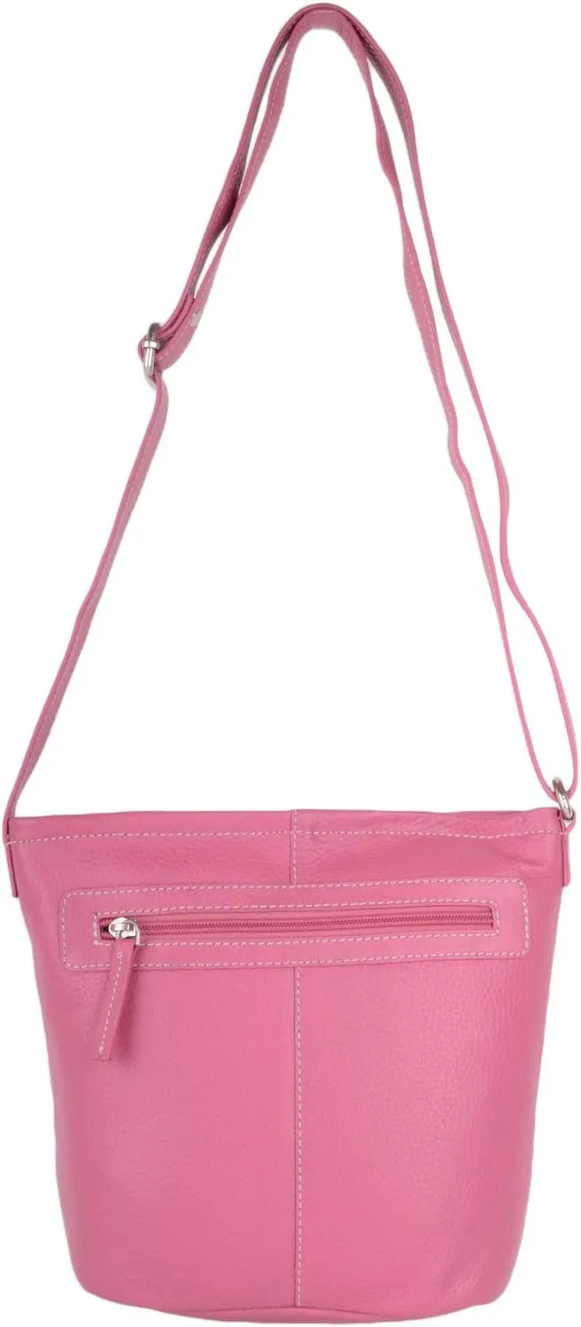 Womens Genuine Soft Leather Bucket Style Cross Body/Shoulder Bag