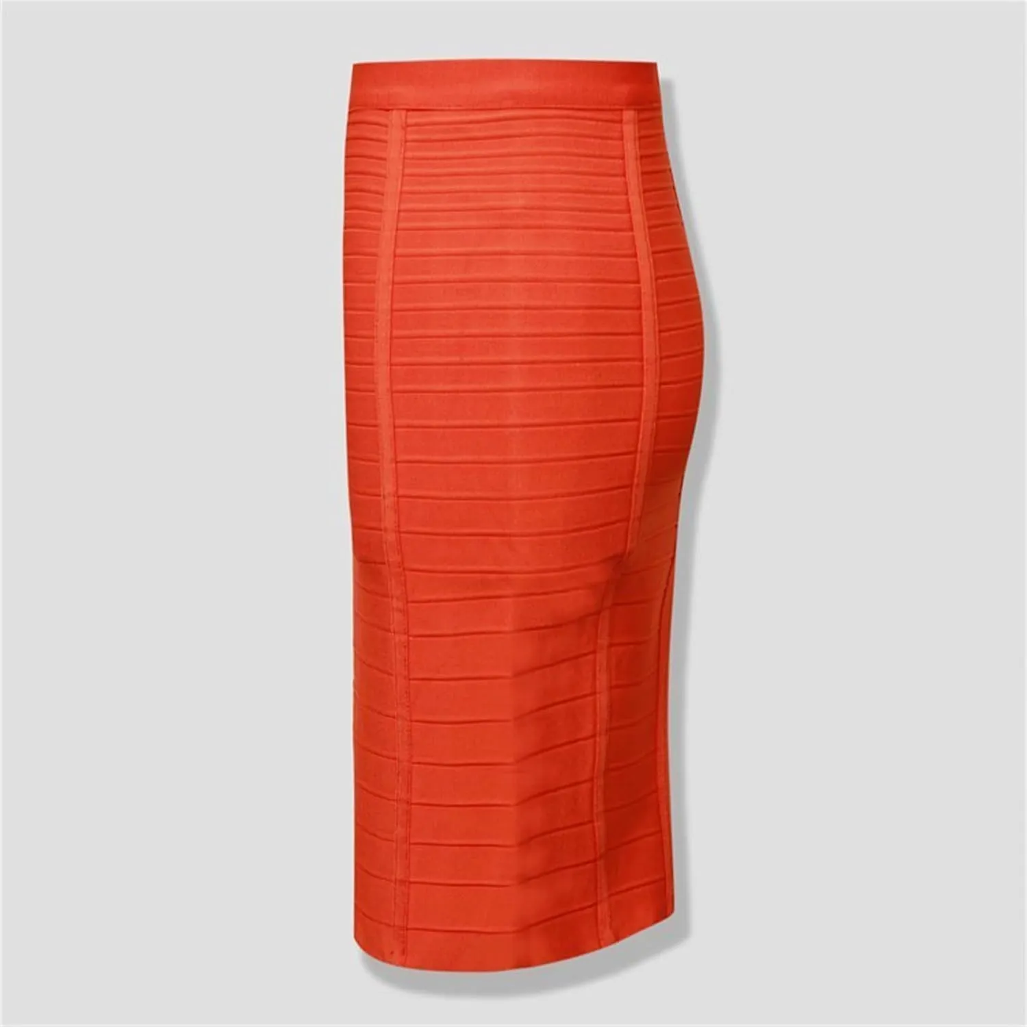 Women's High Waist Elastic Slim Fit Bandage Skirt Solid Color Knee Length Bodycon Pencil Skirt Office Midi Skirt