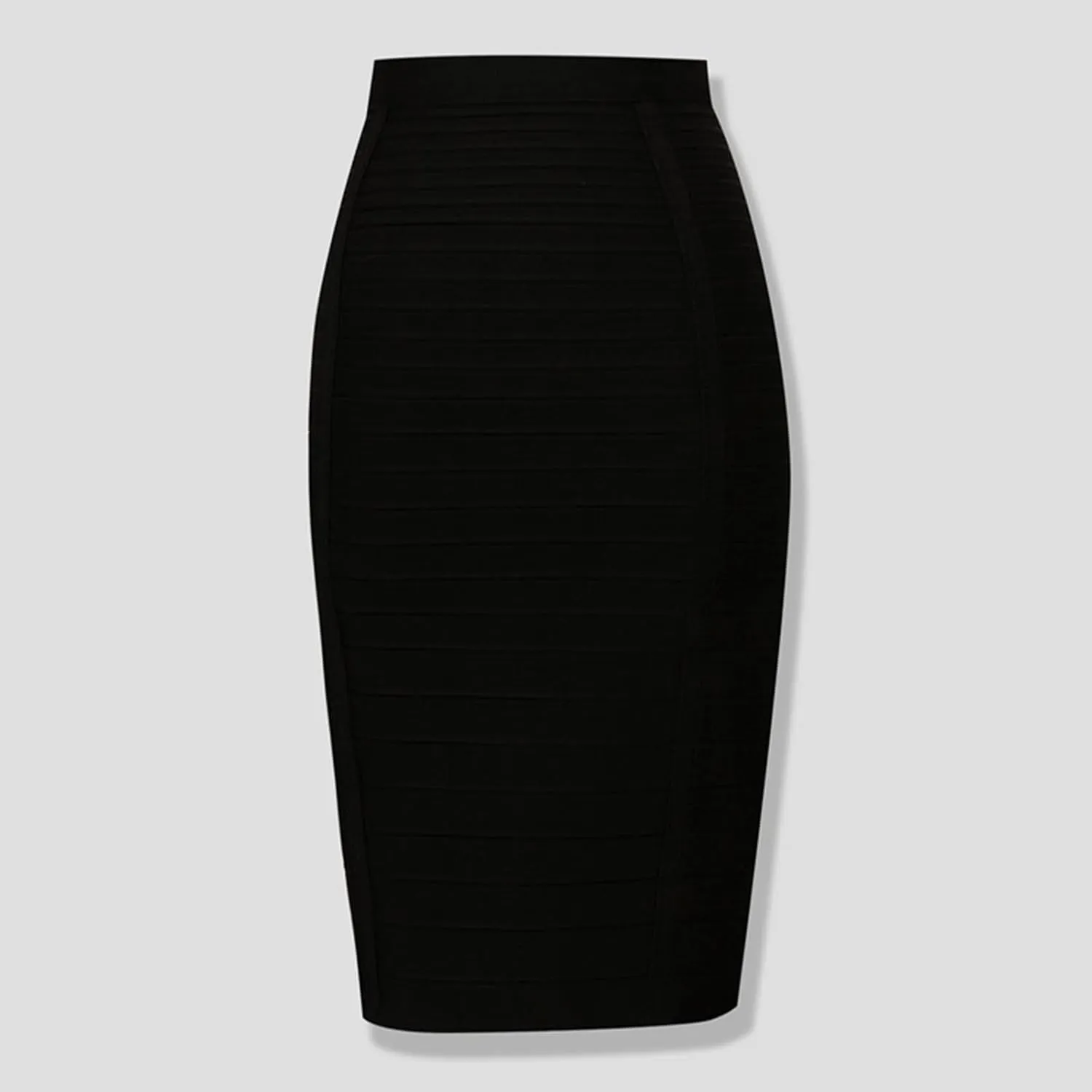 Women's High Waist Elastic Slim Fit Bandage Skirt Solid Color Knee Length Bodycon Pencil Skirt Office Midi Skirt