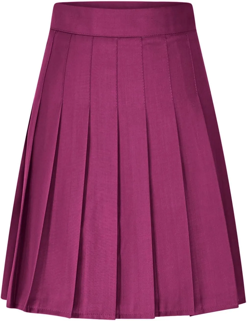 Women's High Waisted Pleated Midi Skirt, Solid Color Basic A-Line Skirts School Uniform Outdoor Sports Tennis Skirt