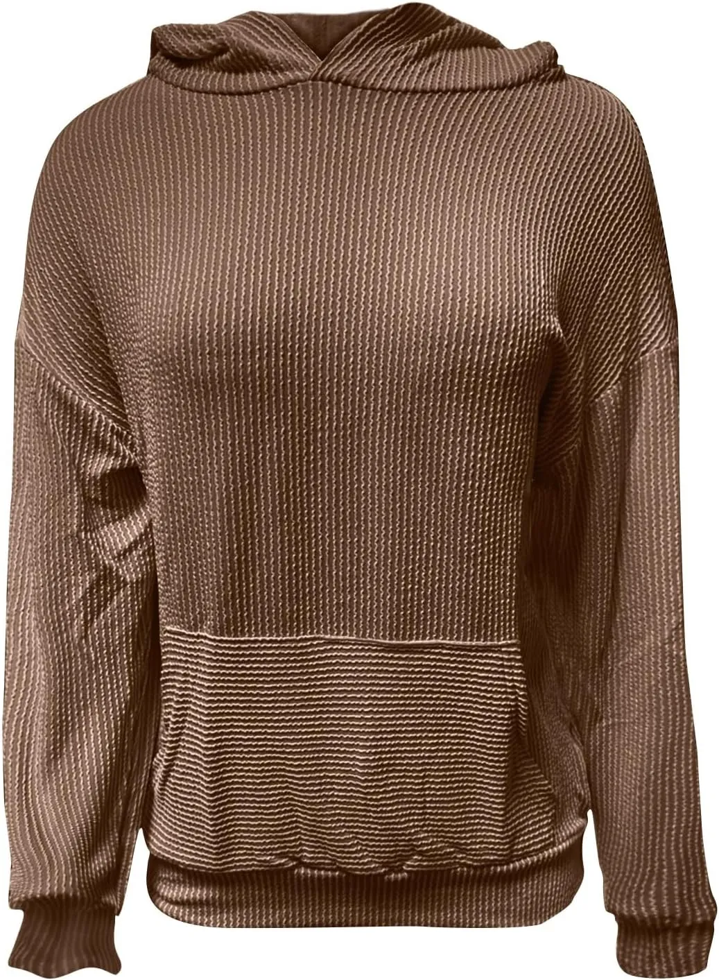 Womens Hoodies Y2k Loose Pullover Casual Long Sleeve Shirts Trendy Ribbed Knit Cute Fall Tunic Hoodies with Pocket