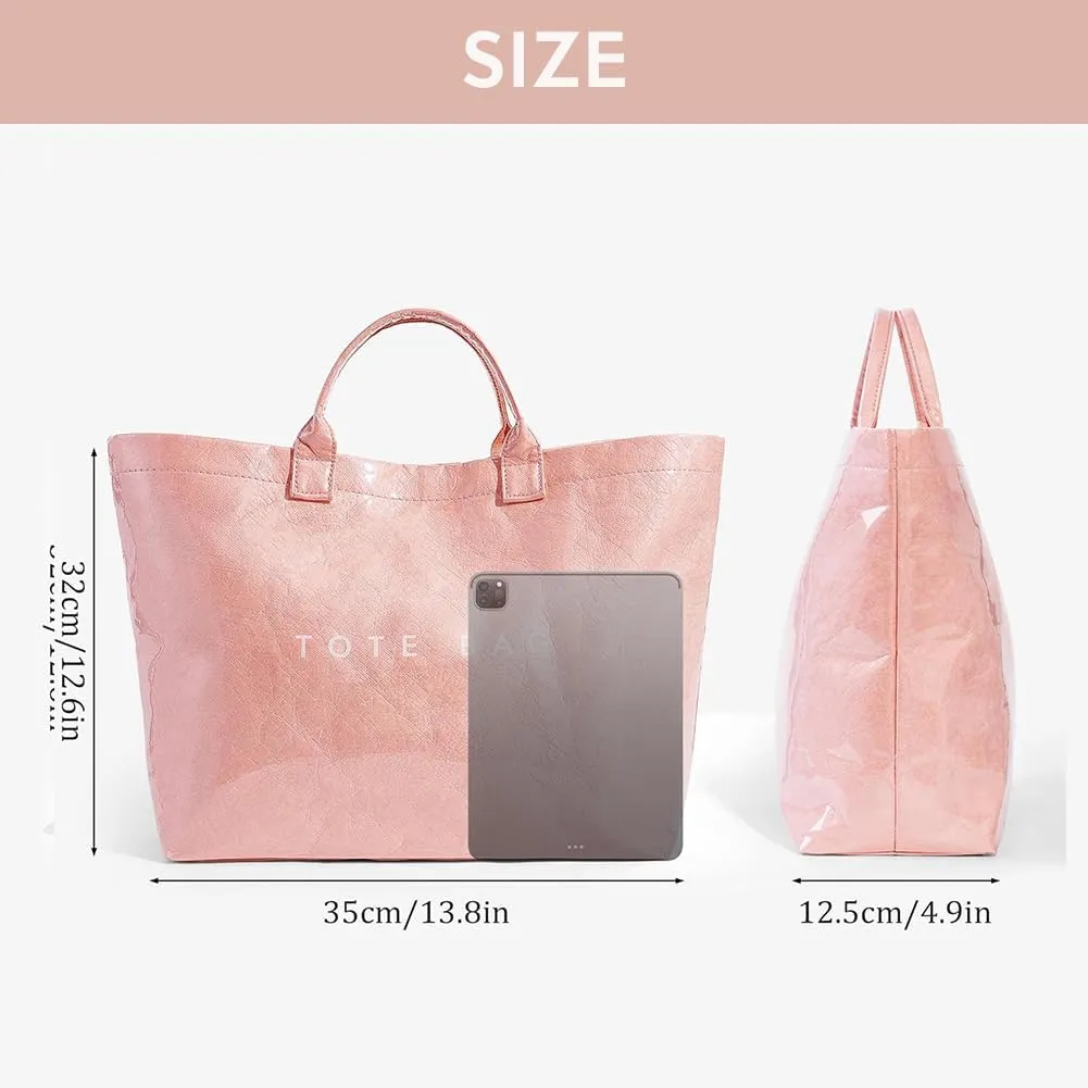 Women's Large PVC Tote Bag Clear Plastic Handbags Top Handle Handbag, Clear Bag for Women Large Carry All Tote Bag