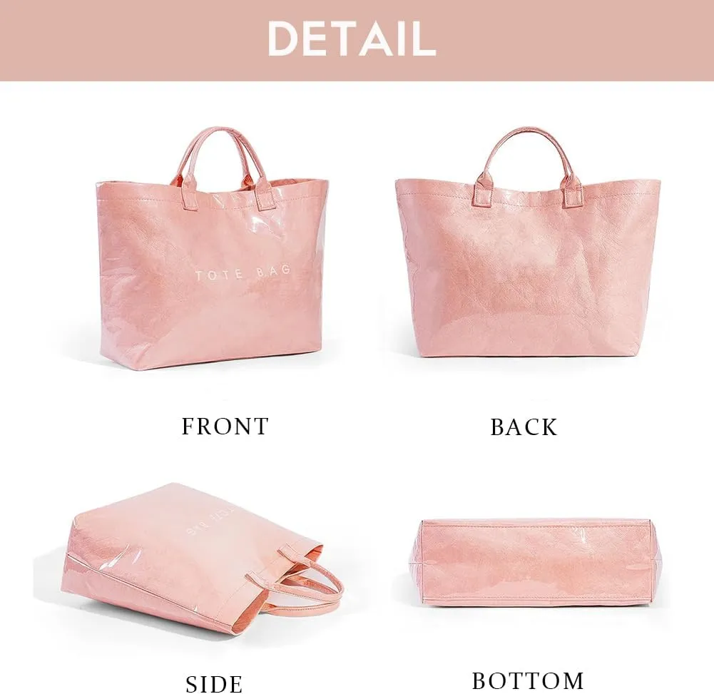 Women's Large PVC Tote Bag Clear Plastic Handbags Top Handle Handbag, Clear Bag for Women Large Carry All Tote Bag