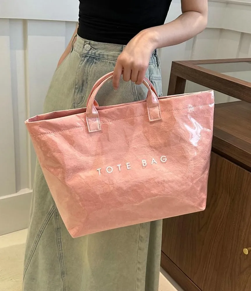 Women's Large PVC Tote Bag Clear Plastic Handbags Top Handle Handbag, Clear Bag for Women Large Carry All Tote Bag