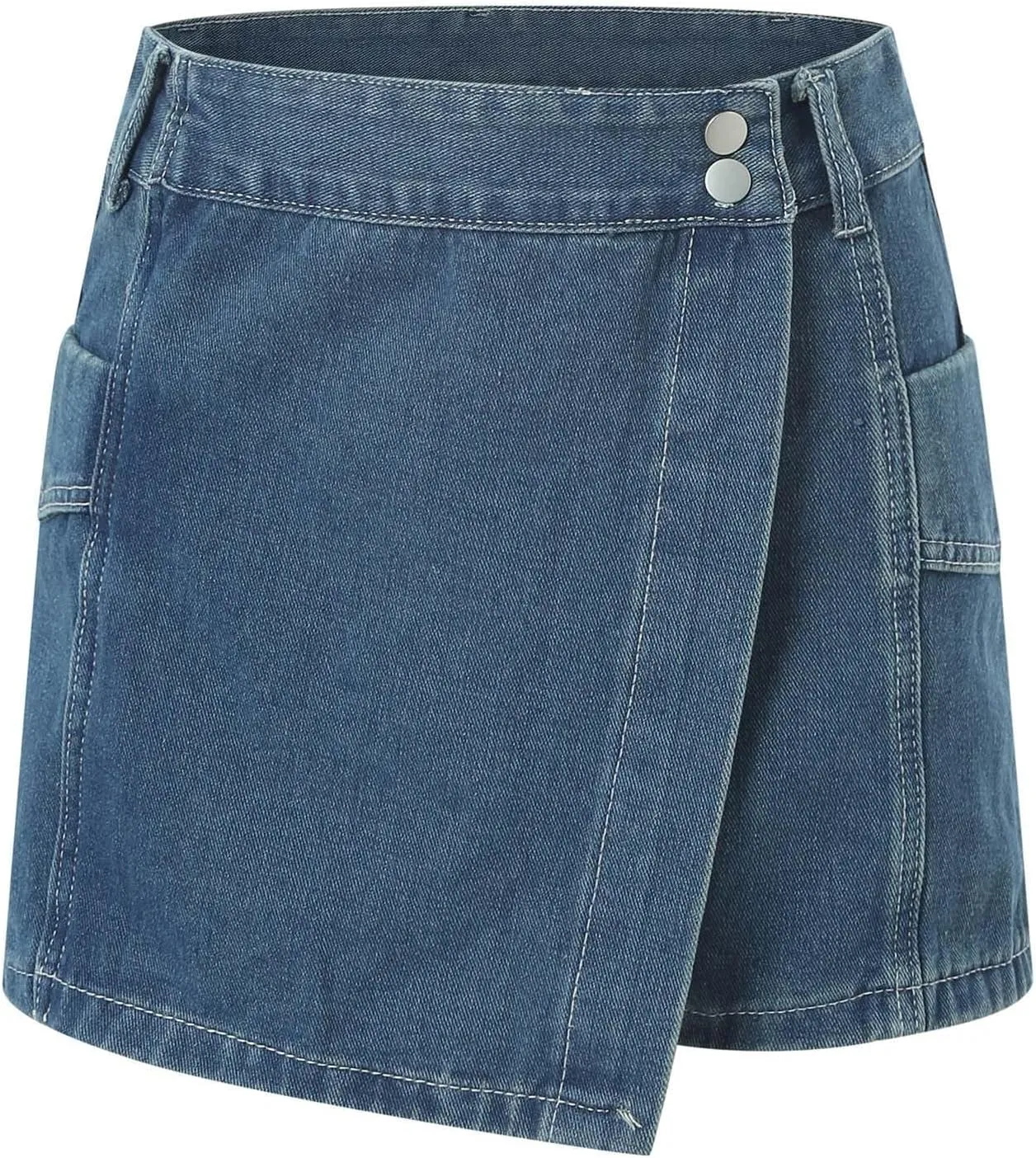 Womens Mini Denim Skirt-Casual Stretch Slim Fit High Waisted Y2k Cute Jean Skirts