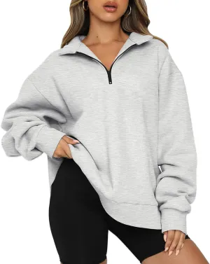Womens Oversized Sweatshirts Hoodies Half Zip Pullover Fall Fashion Outfits Y2k Clothes