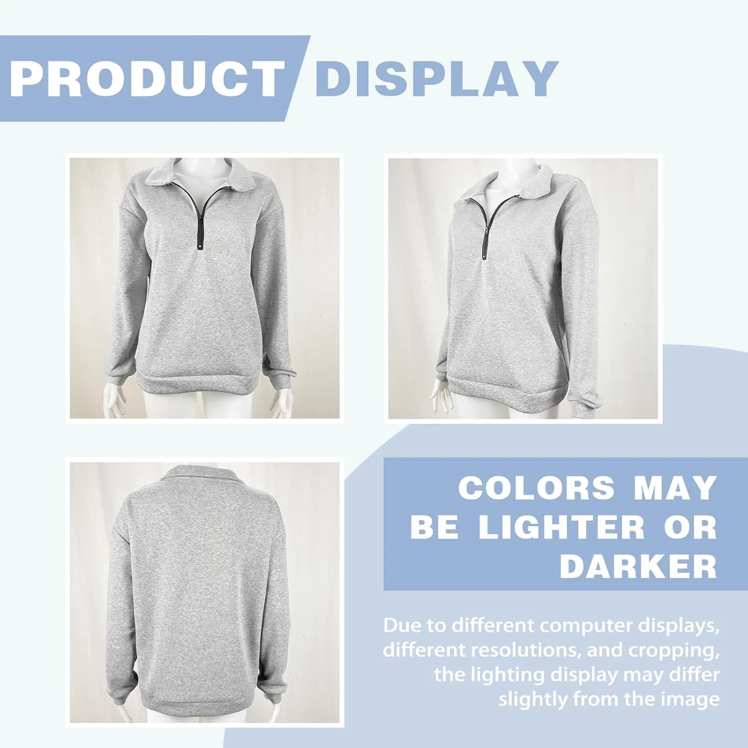 Womens Oversized Sweatshirts Hoodies Half Zip Pullover Fall Fashion Outfits Y2k Clothes