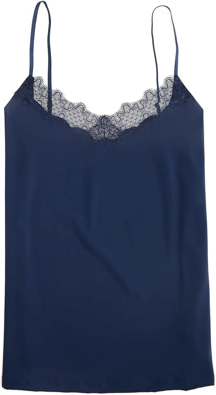 Women's Soft Seamless Camisole with Lace with Adjustable Straps