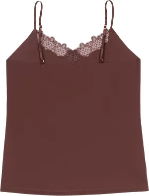 Women's Soft Seamless Camisole with Lace with Adjustable Straps