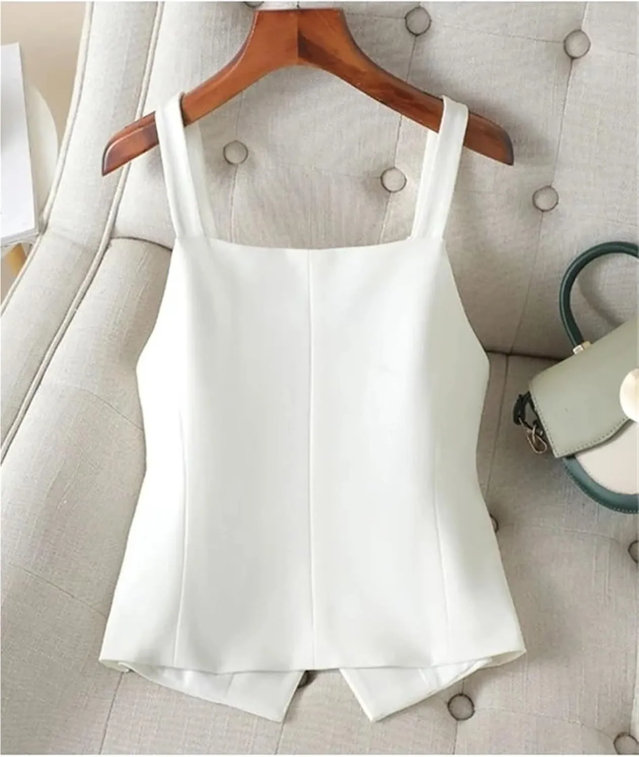Women's Suit Vest Slim Hundred Sleeveless Camisole Short Vest Jacket
