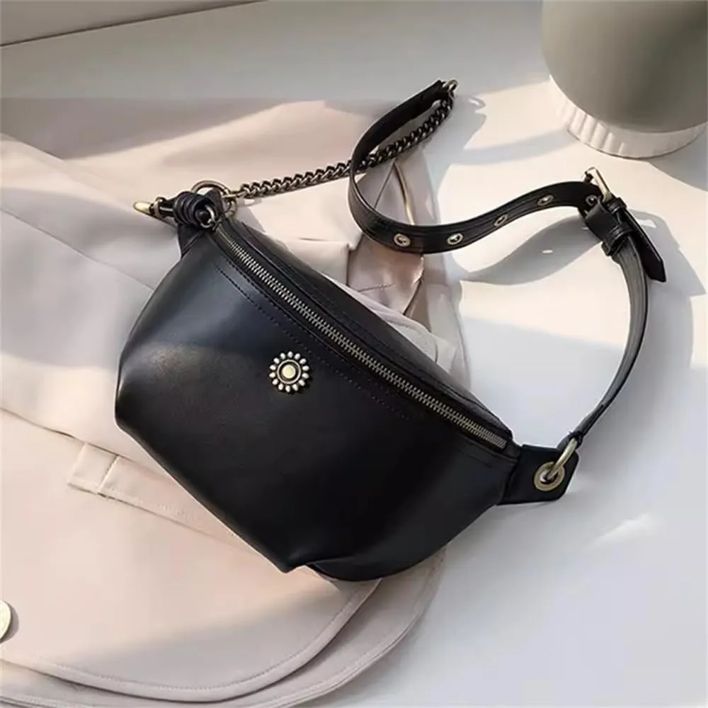Womens Waist Bag Women's Soft Leather Belt Pouch for Travel