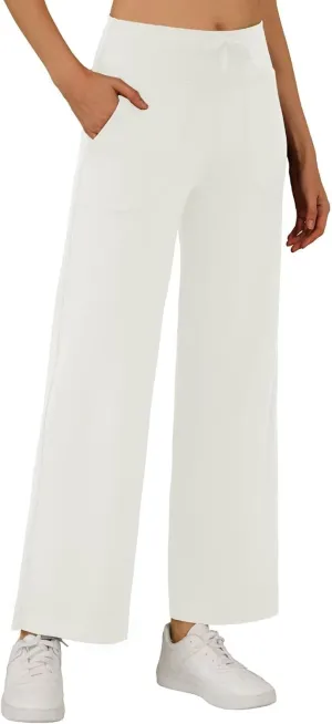 Women's Wide Leg Pants with Pockets High Waisted Lounge Yoga Pant Sweatpants Pajama Workout Loose Pant