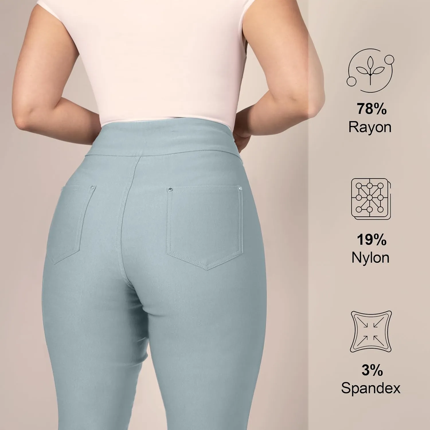 Women's Yoga Dress Pants - Strechy Straight Leg Work Pants with 5 Pockets Slim Fit Office Casual Slacks