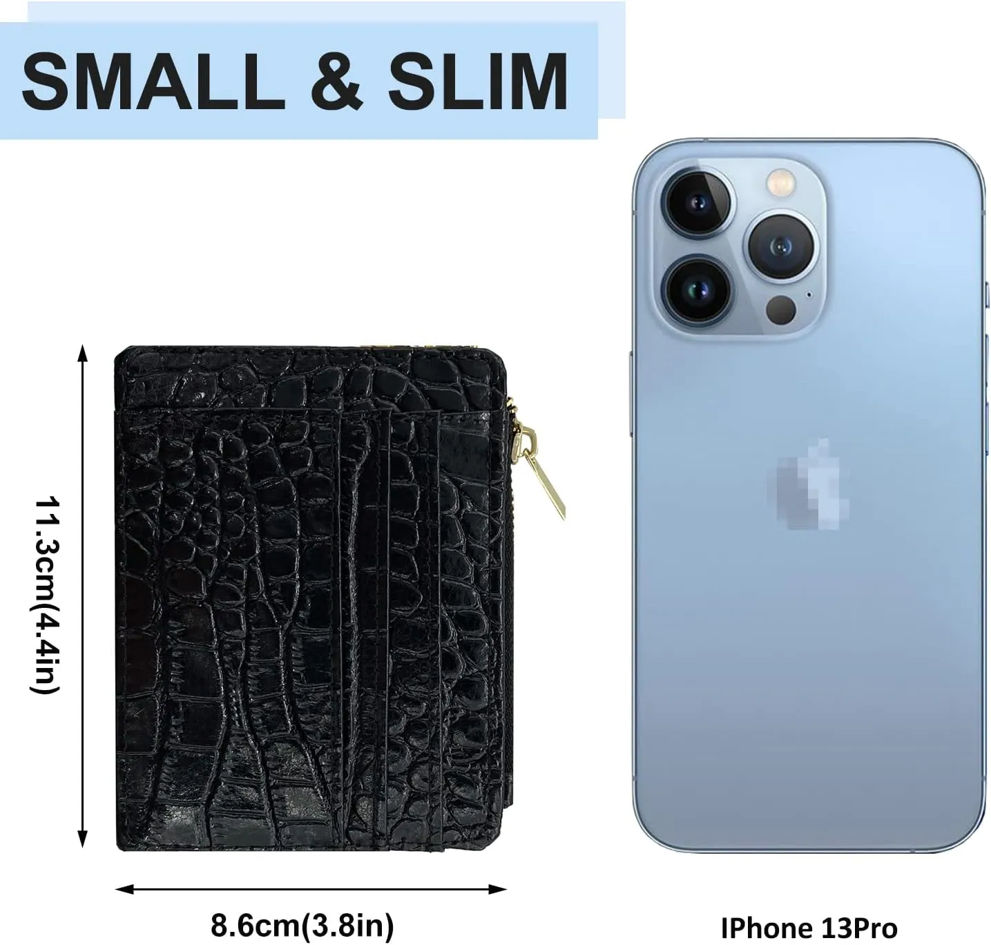 woogwin Slim RFID Credit Card Holder for Women Mini Front Pocket Wallet Purse With Keychain
