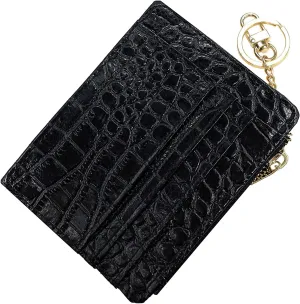 woogwin Slim RFID Credit Card Holder for Women Mini Front Pocket Wallet Purse With Keychain
