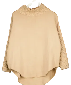 Y London Tanya  Cable Knit Turtleneck Sweater In Beige No Size