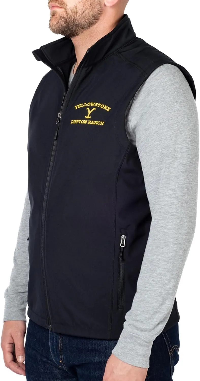 Yellowstone Dutton Ranch Logo Core Soft Shell Vest Officially Licensed
