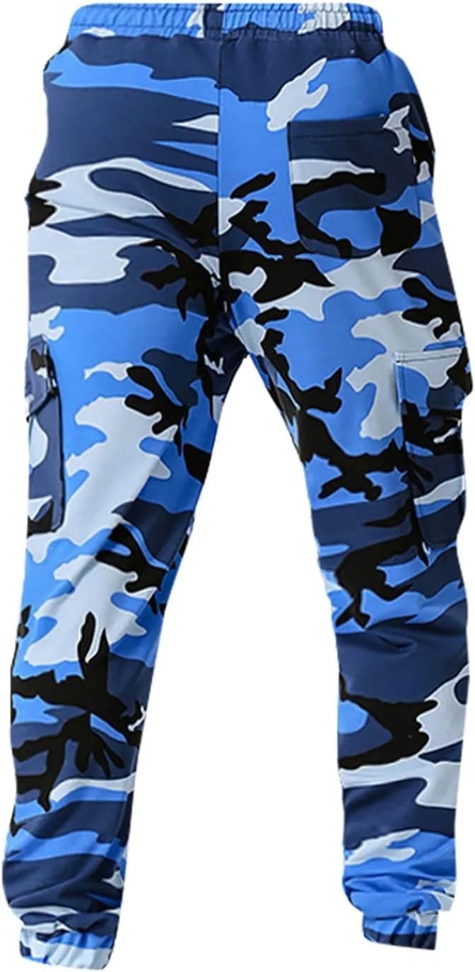 Ymosrh Men's Stretch Athletic Joggers - Solid Color Cargo Pants Sweatpants Trousers Casual Long Pants