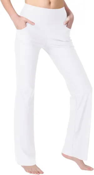 Zeronic Bootcut Yoga Pants for Women with Pockets High Waisted Workout Running Pants Tummy Control Long Bootleg Work Pants